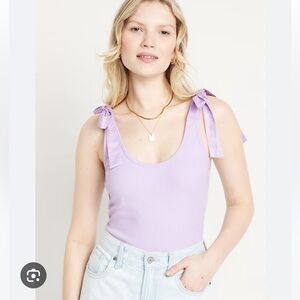 NWT Old Navy Tie-Strap Tank Top Bodysuit, Lavender, M